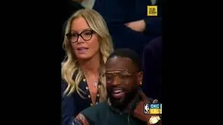 Jeanie Buss massages Dwyane Wade back at Lakers game