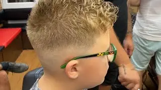 Boys Skin Fade Haircut With Messi On Top