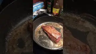 Bourbon Deglazing #skirtsteak #beef #makersmark #butter #deglaze