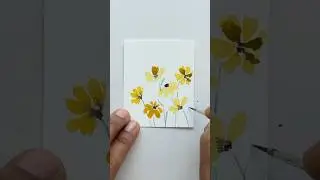 Messy watercolor wildflowers , runny colors | Oops #cardcreations #makeacard #satisfyingart #miniart