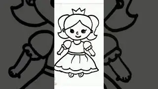How to draw queen | Draw girl easy steps by steps #queen #girl #easydrawing #kidsdrawing