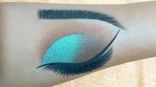 Green and brown half cut crease smokey eye makeup on hand 🌷 Eye makeup on hand step by step 🌷