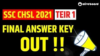 SSC CHSL 2021 | Tier 1 | CHSL 2021 Final Answer Key Out | Answer key Out