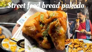 Indian Street Food 😍 Bread Pakoda Full Making & Eating | Crispy Aloo Bread Pakora