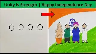 How to draw Unity is Strength Drawing | Independence Day | Very Easy Unity is Strength #Drawing