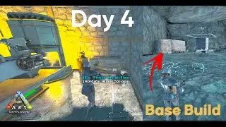 ARK SURIVAL | BASE BUILD AND TAME SOME DINOS RAID UNDER BASE TRY