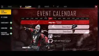 Venom event calendar in garena free fire