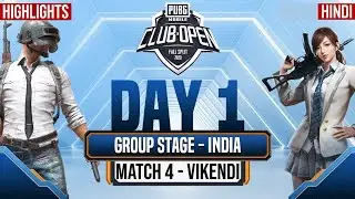 PMCO India Fall Split Group Stage day 1 Match 4 Vikendi Highlights | PMCO Club Open 2020