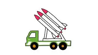 Simple Air defence system drawing | Truck Mounted Air defence drawing | 1-Minute air defence drawing