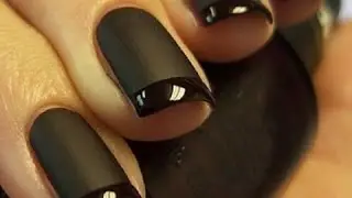 Matte Black Nails with Glossy Tip Tutorial!   YouTube