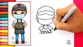 Cómo dibujar a un CHICO REPARTIDOR de DELIVERY en tiempos del Coronavirus (COVID 19)