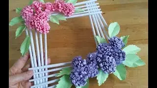 DIY Geschenk: Schnell und einfach  Bilderrahmen/ Fotorahmen mit Papierblumen basteln