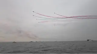 Red Arrows from the Rib Clacton Air Show 2023 from the sea