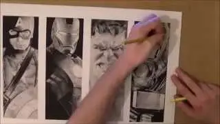Halo, Harley Quinn, Joker and Avengers prints in colour by Lee 'Cartoon' Bourke