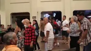 electric slide at the wednesday night  market dancing, Agana Guam