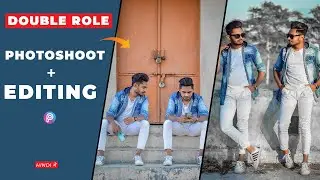DOUBLE ROLE Photoshoot + Editing | Creative Photography, Picsart Editing 2021- SK Pixel