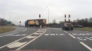 Heading towards Warwick through Longbridge roundabout approaching from the B4463
