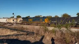 CSX 943 Leads CSX M492-11 NB Manifest Train With Mid DPU Crosses From Track 2 To Track 1 Florence SC