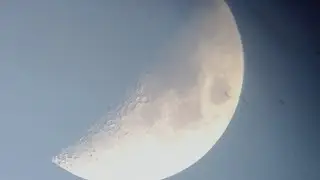 First Quarter Day Time Moon #space #moon #firstquartermoon #astronomy #lunar #ramadanmoon