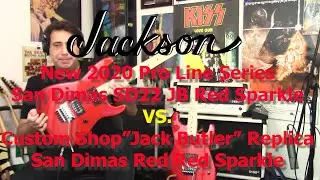 2020 Jackson ProSeries SD22 JB Red Sparkle vs. Custom Shop CROSSROADS J Butler San Dimas Red Sparkle