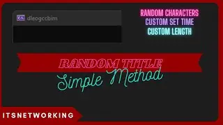 How to change console title to random characters!