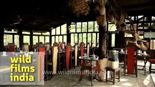 Ken River Lodge's tree house restaurant in Panna