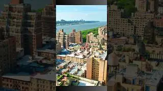 Stunning Aerial View of Upper West Side Manhattan and the Hudson River, New York City  #shorts