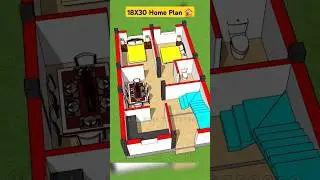 18 by 30 House Plan #2bhk #smallhouse #naksha #shortfeed #nakshaghar