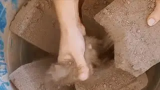 Brown Sand Cement blocks Dry water Crumbling & Dipping for Stress Relief 