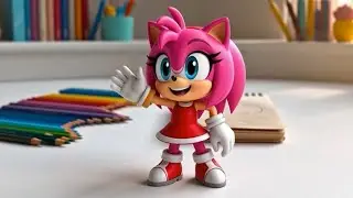 From Drawing to Life: Amy Rose Pops Out of the Page! 🥹💕 #sonic 