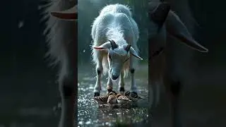 🌧️ Goat Rescues Little Birds in the Rain | Heartwarming Animal Story 🐐🐦
