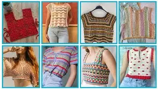 Trending latest crochet eye-catching crochet granny square blouse tunic tops for LADIES 