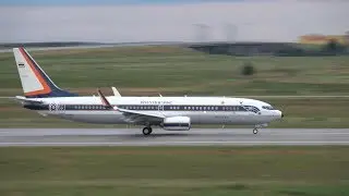 RARE Royal Thai Air Force Boeing 737-8Z6(BBJ2) Touch and Go+ATC @ Leipzig Halle Airport LEJ EDDP