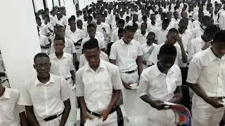 Adisadel College 2022 SHS 1 students singing the school ode with passion. 🖤🤍🖤🤍🖤