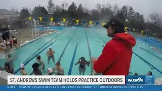 St. Andrews swim team holds practice outdoors in the winter