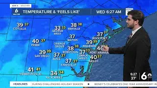 Cold start to New Years Eve with temperatures peaking in the 60s this afternoon