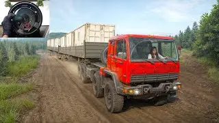 LMV 8X8 - Hauling Multiple Containers Through Wild Terrain | SnowRunner | Logitech G29 | #1006