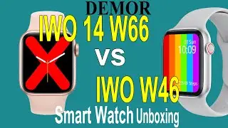 DMEOR IWO 14 Smart Watch IWO W66 vs W46 Smartwatch Series 6 44mm 40mm IWO14 Unboxing Review Compare