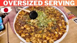 Massive Food Challenge! Eating A 10-Serving Mapo Tofu in Osaka Japan Tsutenkaku Tower Walking Tour