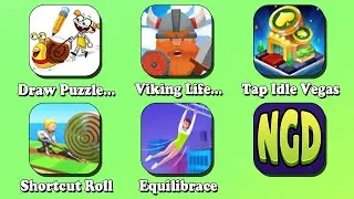 Draw Puzzle - Draw One Part, Viking Life, Tap Idle Vegas, Shortcut Roll, Equilibrace|New Games Daily