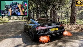 Audi R8 V10 - Forza Horizon 5 Steering Wheel Gameplay 4K