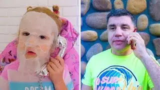 Stacy se veste para passear com o pai