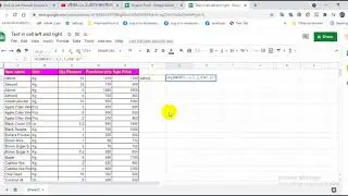 How to text left and right in cell with formula