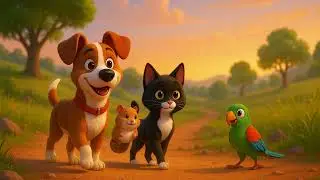 🐶🐱🐹🦜Vier Freunde auf Reisen Eine magische Gute-Nacht-Geschichte &uuml;ber Tiere, Freundschaft und Mut🐶🐱🐹🦜