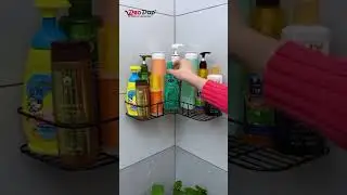 1759 SELF-ADHESIVE KITCHEN-BATHROOM CORNER SHELF ORGANISER STORAGE RACK #shorts #bathroom