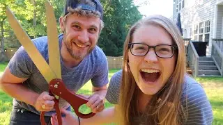 QUARANTINE HAIRCUT WITH GIANT SCISSORS!!! 😱