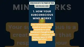 Grow Rich with the Power of Your Subconscious Mind: Chapter-1 Core Message.