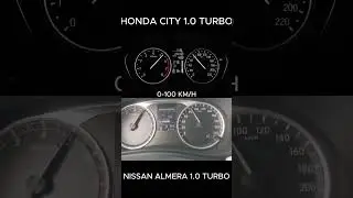 HONDA CITY 1.0 TURBO VS NISSAN ALMERA 1.0 TURBO 0-100 KM/H #honda #nissan #short #viral