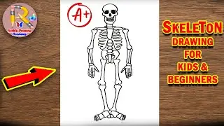Learn to Draw Human Skeleton | Easy & Fun Drawing for Students | Skeleton drawing |