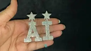 A I Star Iced Out Moissanite Pendant | Custom Initial Drip Jewelry #gemistone